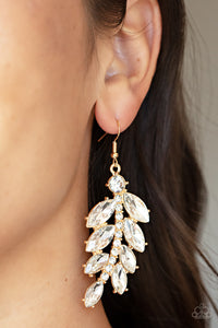 Paparazzi ~ Ice Garden Gala ~ Gold Earrings