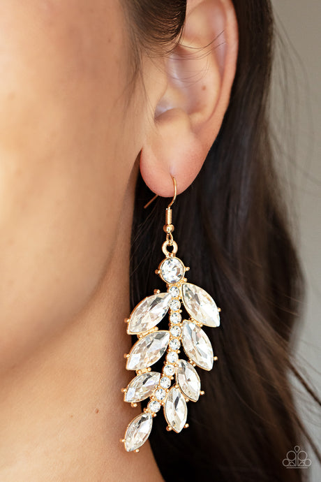 Paparazzi ~ Ice Garden Gala ~ Gold Earrings