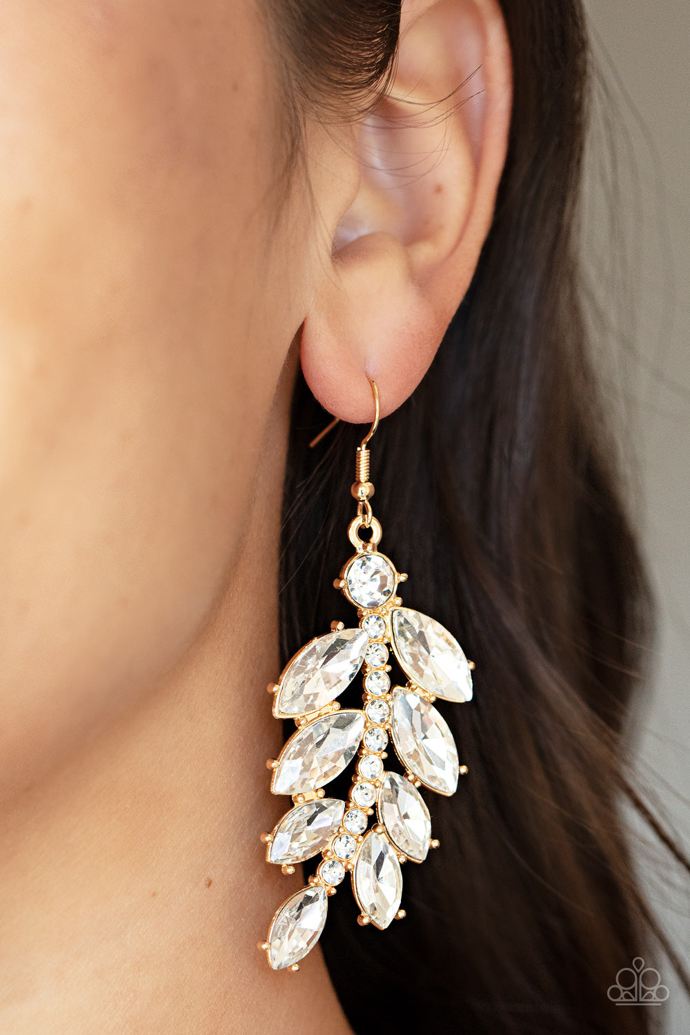 Paparazzi ~ Ice Garden Gala ~ Gold Earrings