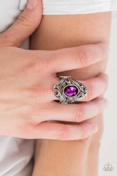 Paparazzi - Red Carpet Rebel - Pink Ring - Klassy Jewelz Boutique