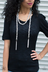Paparazzi - SCARFed for Attention - Silver Necklace - Klassy Jewelz Boutique