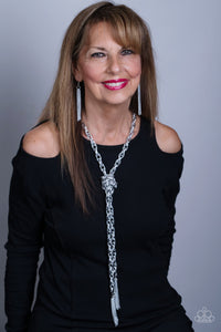 Paparazzi - SCARFed for Attention - Silver Necklace - Klassy Jewelz Boutique