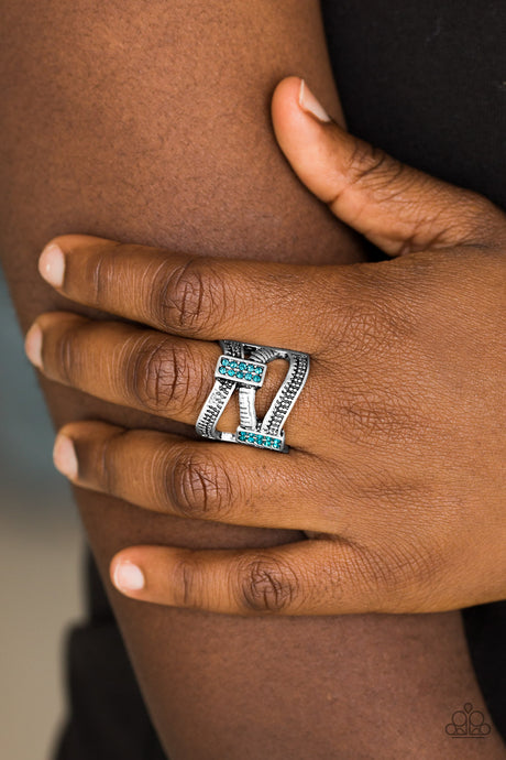 Paparazzi - Urban Upscale - Blue Ring - Klassy Jewelz Boutique