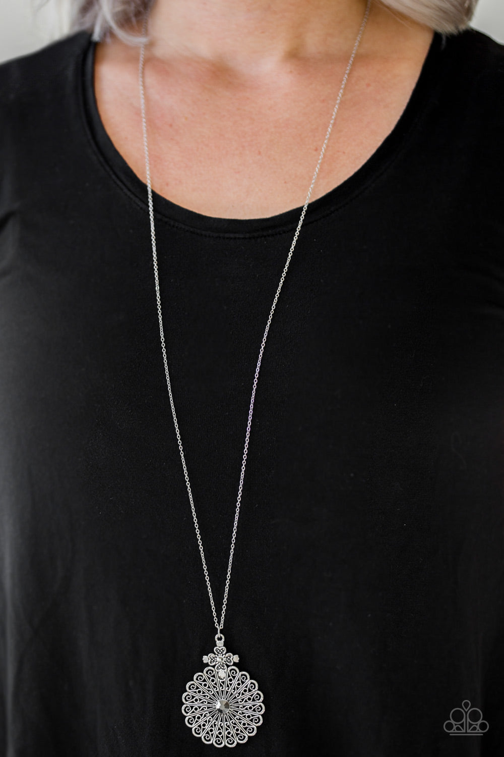 Paparazzi - Walk On The WILDFLOWER Side - Silver Necklace - Klassy Jewelz Boutique