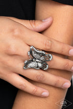 Load image into Gallery viewer, Paparazzi ~ Free To Fly ~ White Butterfly Ring with Stretchy Band