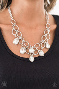 Paparazzi - Show-Stopping Shimmer - White Necklace - Klassy Jewelz Boutique