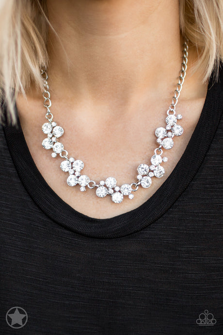 Paparazzi - Hollywood Hills - White Rhinestone Necklace - Klassy Jewelz Boutique