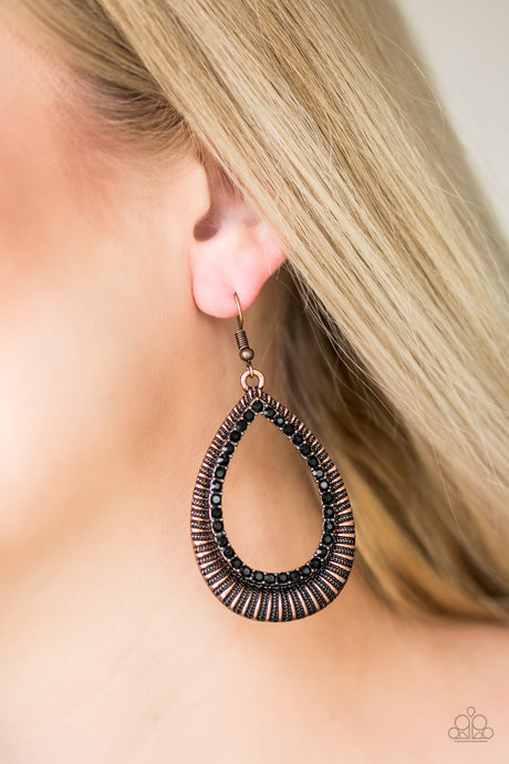 Paparazzi - Right As REIGN - Copper Earrings - Klassy Jewelz Boutique