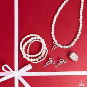 Paparazzi ~ Fiercely Fifth Avenue ~ Fashion Fix Complete Trend Blend ~ White Pearl Necklace Set