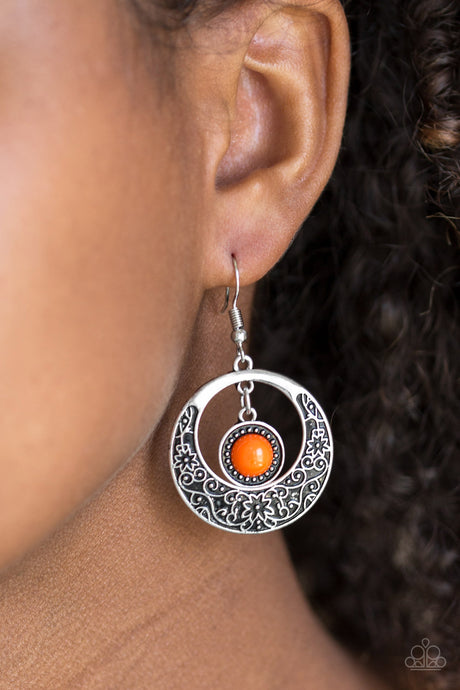 Paparazzi - Wandering Waikiki - Orange Earrings - Klassy Jewelz Boutique