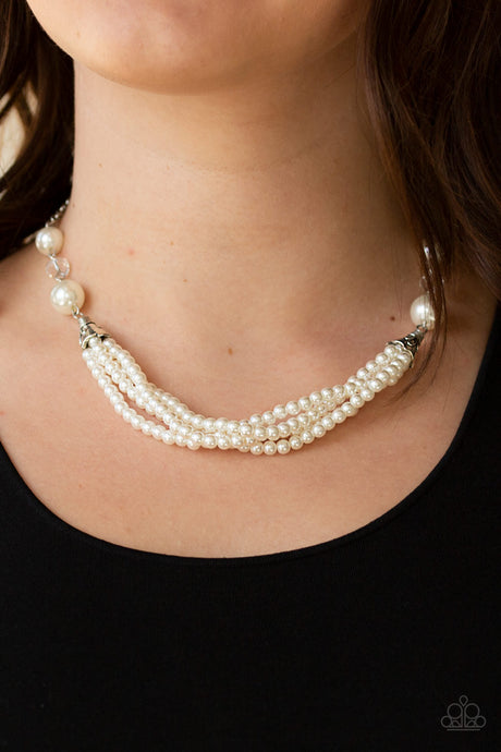 Paparazzi ~ One-WOMAN Show ~ White Pearl Necklace Set