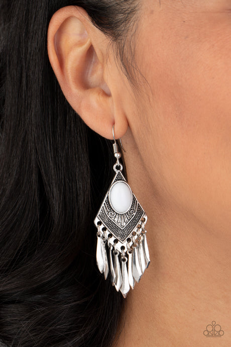 Paparazzi - Mostly Monte-ZUMBA - White Earring