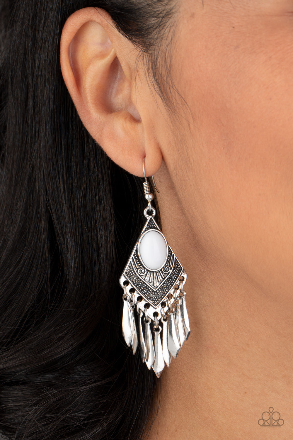 Paparazzi - Mostly Monte-ZUMBA - White Earring
