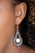 Load image into Gallery viewer, Paparazzi ~ Zoomin Zumba ~ White Earrings