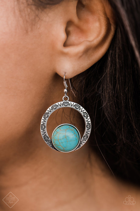 Paparazzi ~ Mesa Mood ~ Blue Turquoise Earrings (Fashion Fix Exclusive)
