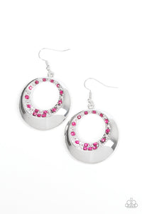 Paparazzi ~ Ringed In Refinement ~ Pink Earrings