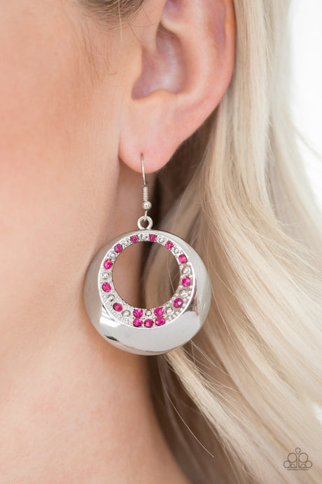 Paparazzi ~ Ringed In Refinement ~ Pink Earrings