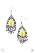 Load image into Gallery viewer, Paparazzi ~ Majestically Malibu ~ Yellow Cat&#39;s Eye Earrings (Fashion Fix Exclusive)