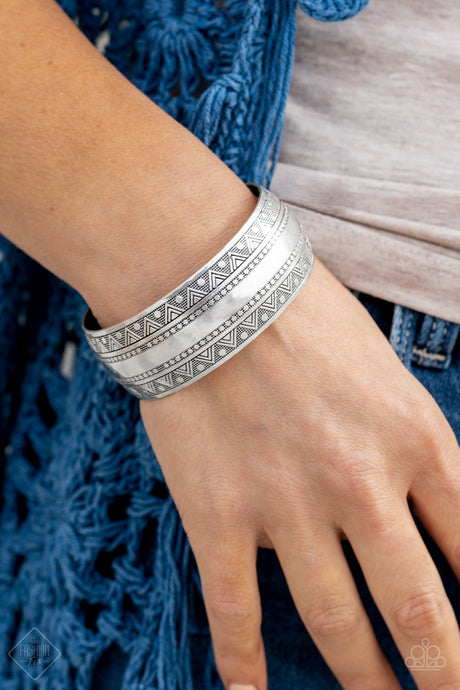Paparazzi ~ Desert Peaks ~ Silver Cuff Bracelet (Fashion Fix Exclusive)