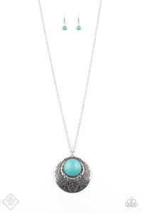 Paparazzi ~ Medallion Meadow ~ Blue Turquoise Necklace Set (Fashion Fix Exclusive)