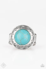 Load image into Gallery viewer, Paparazzi ~ Geo Glyphs ~ Blue Turquoise Ring with Stretchy Band (Fashion Fix Exclusive)