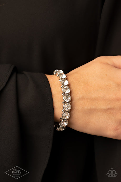Paparazzi ~ Sugar-Coated Sparkle ~ White Bracelet (Life of the Party Exclusive)