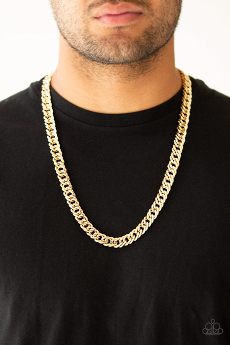 Paparazzi ~ Undefeated ~ Men's Gold Urban Necklace