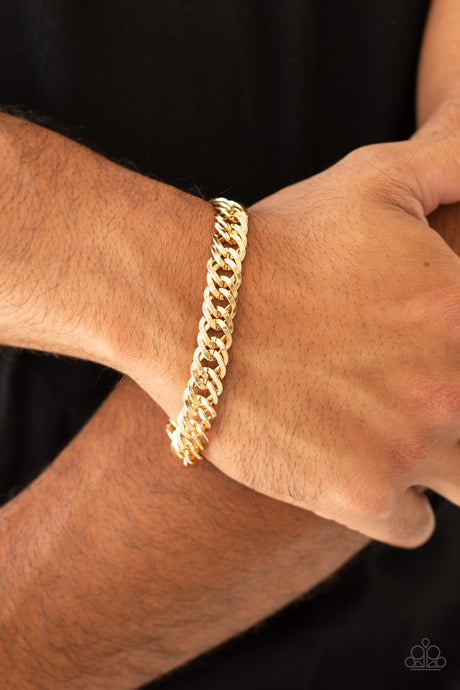 Paparazzi ~ On The Ropes ~ Men's Gold Urban Bracelet