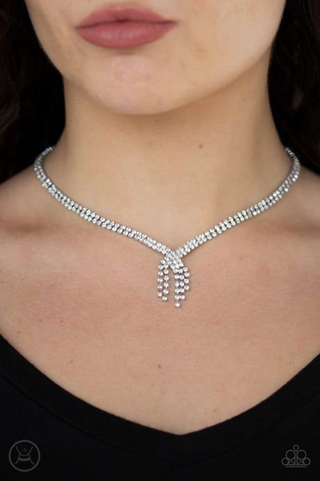 Paparazzi ~ Ante Up ~ White Choker Necklace Set