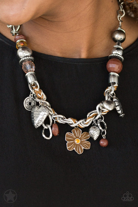 Paparazzi - Charmed, I Am Sure - Brown Necklace - Klassy Jewelz Boutique