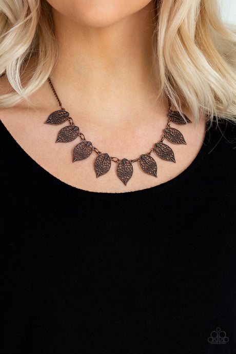 Paparazzi - Leafy Lagoon - Copper Necklace - Klassy Jewelz Boutique