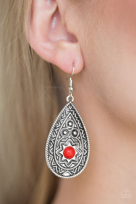 Paparazzi - Summer Sol - Red Earrings - Klassy Jewelz Boutique