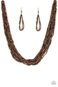 Paparazzi - The Speed of STARLIGHT - Copper Seed Bead Necklace - Klassy Jewelz Boutique