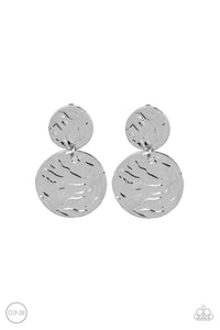 Paparazzi ~ Relic Ripple ~ Silver Clip-On Earrings