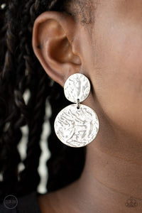 Paparazzi ~ Relic Ripple ~ Silver Clip-On Earrings