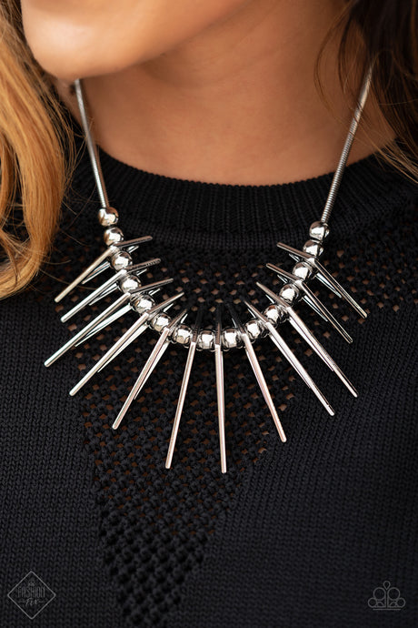 Paparazzi ~ Fully Charged ~ Silver Necklace Set (Fashion Fix Exclusive)