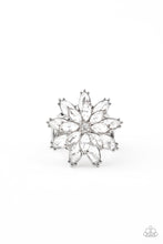 Load image into Gallery viewer, Paparazzi ~ Am I GLEAMing? ~ White Rhinestone Ring with Stretchy Band (Life of the Party Exclusive)