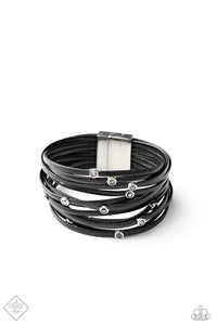 Paparazzi ~ Fearlessly Layered ~ Black Urban Bracelet (Fashion Fix Exclusive)