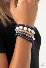Load image into Gallery viewer, Paparazzi ~ Rose Garden Grandeur ~ Blue Bracelet (Life if the Party Exclusive)