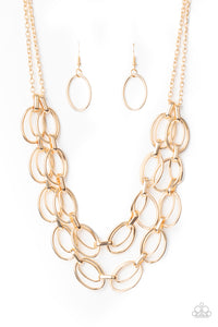 Paparazzi ~ Status Quo ~ Gold Necklace Set