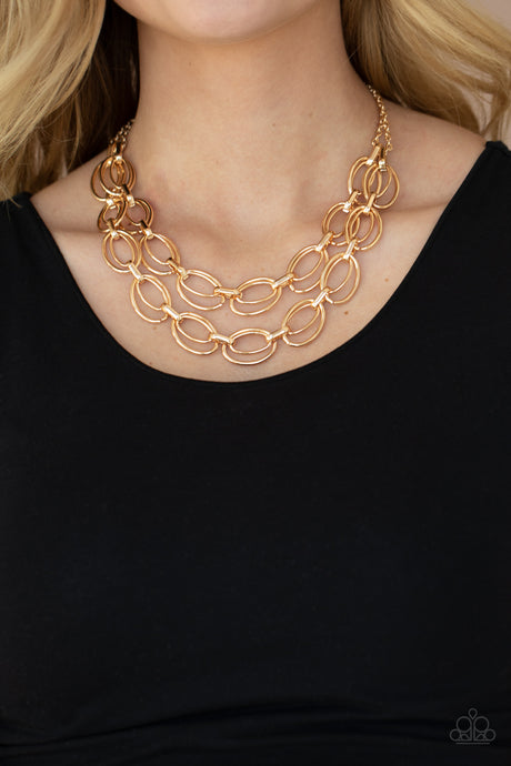 Paparazzi ~ Status Quo ~ Gold Necklace Set