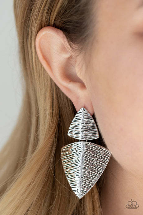 Paparazzi ~ PRIMAL Factors ~ Silver Post Earrings