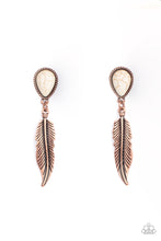 Load image into Gallery viewer, Paparazzi ~ Totally Tran-QUILL ~ Copper Post Earrings