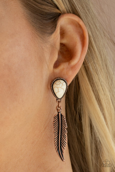 Paparazzi ~ Totally Tran-QUILL ~ Copper Post Earrings
