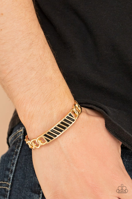 Paparazzi ~ Keep Your Guard Up ~ Men's Gold Urban Cuff Bracelet