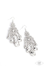 Load image into Gallery viewer, Paparazzi ~ Queen Of All Things Sparkly ~ White Earrings