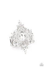 Load image into Gallery viewer, Paparazzi ~ Mega Stardom ~ White Ring with Stretchy Band