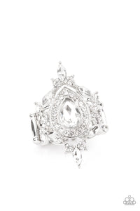 Paparazzi ~ Mega Stardom ~ White Ring with Stretchy Band
