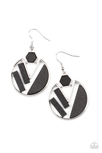 Paparazzi ~ Petrified Posh ~ Black Earrings