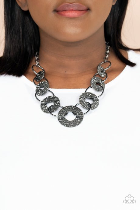 Paparazzi ~ Industrial Envy ~ Black Gunmetal Necklace Set